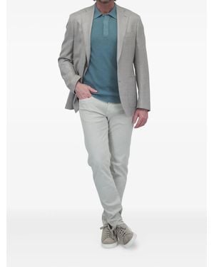 Atelier Munro Herringbone-Pattern Blazer - Blue