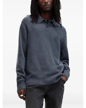 AllSaints Long-Sleeve Polo Shirt - Black