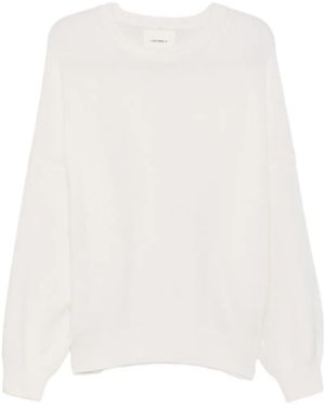 Lisa Yang Dropped-Shoulder Crew-Neck Sweater - White