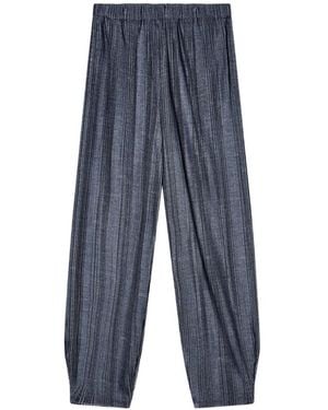 Giorgio Armani Two-Tone Pleated Jersey Wide Trousers - Blue
