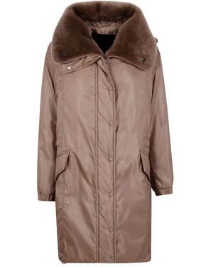 Blancha Faux-Fur Hooded Coat - Brown