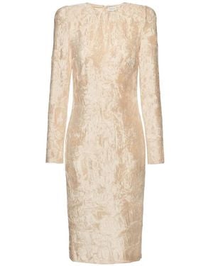 Magda Butrym Textured Long-Sleeve Midi Dress - Natural