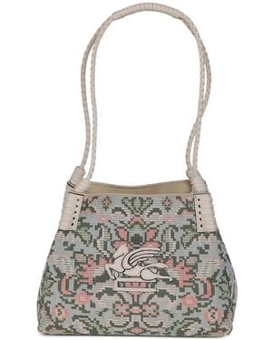 Etro Small Libra Pegaso-Motif Tote Bag - White