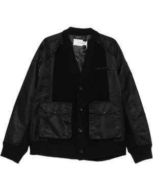Feng Chen Wang Panelled Button-Up Jacket - Black