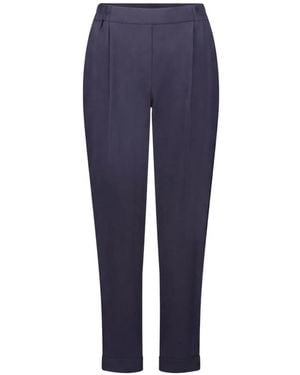 Betty Barclay Pleated Turn-Up Trousers - Blue