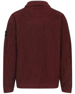 Stone Island Corduroy Patch-Pocket Shirt - Red