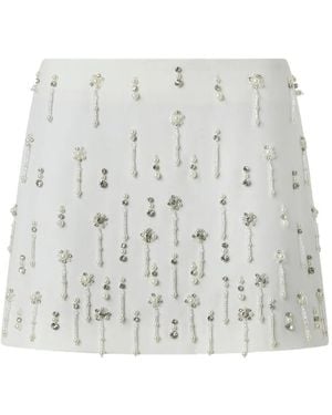 Pinko Beaded-Embellished Mini Skirt - White