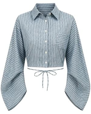 Hevron Camisa Corta Raquel A Rayas - Azul