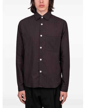 Another Aspect Checked chest-pocket shirt - Azul