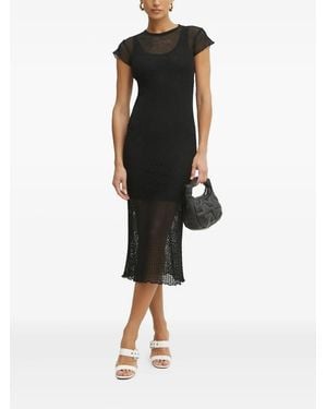 Pinko Mesh Midi Dress - Black