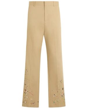Philipp Plein Loose Fit Trousers Painted - Natural