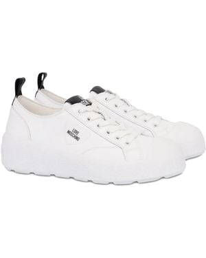 Love Moschino Sneakers Mit Schnürung - Weiß