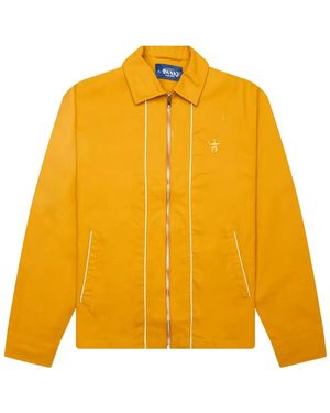 AWAKE NY Embroidered-Detail Zip-Front Jacket - Yellow