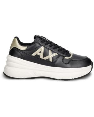 ARMANI EXCHANGE Logo-Patch Chunky-Sole Sneakers - White