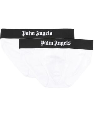 Palm Angels Logo-Print Briefs (Pack Of Two) - Black