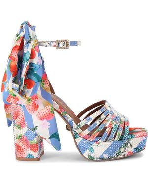 Kurt Geiger 115Mm Pierra Ankle-Tie Platform Sandals - Blue