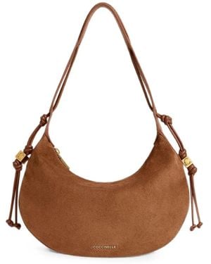 Coccinelle Small Thess Suede Shoulder Bag - Brown