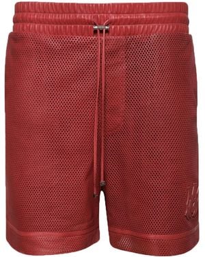 Amiri Ma Logo-Patch Perforated Shorts - Red