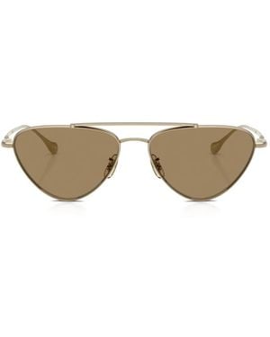 Oliver Peoples Lunettes De Soleil Edition 1 À Monture Pilote En Titane - Metallic