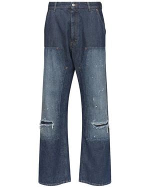 MM6 by Maison Margiela Jean À Coupe Droite - Blue