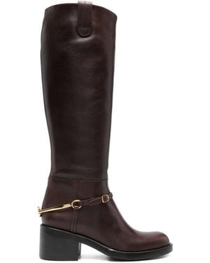 Chloé Dakota Round-Toe Strap Boots - Black