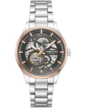 Kenneth Cole Skeleton-Dial 42Mm Watch - Metallic