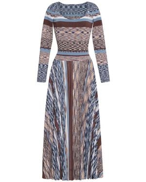 Cara Cara Marlow Space-Dye Pleated Midi Dress - White