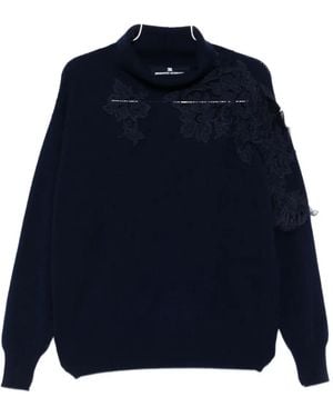 Ermanno Scervino Lace Appliqué Sweater - Blue