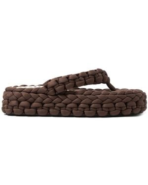 Bimba Y Lola Hand-Plaited Flat Sandals - Brown