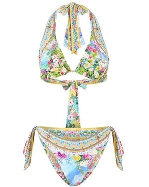 CAMILLA Navás Nouveau Reversible Tie Bikini Set - Metallic