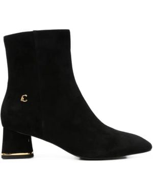 Coccinelle Logo-Plaque Suede Ankle Boots - Nero