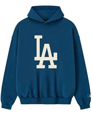 Fear Of God Dodgers Logo-Print Hoodie - Blue