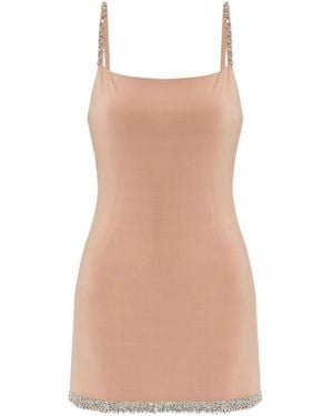 Amiri Crystal-Embellished Slip Dress - Natural