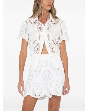 JBQ Short Festonné Zuri En Coton À Broderie Anglaise - White