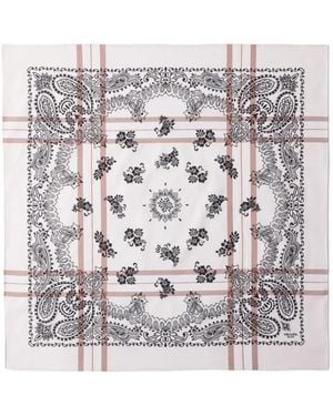 Prada Pañuelo De Algodón Estampado 65 - Blanco