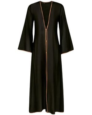 ViX Peony Bell-Sleeve Cotton Long Cover-Up - Black
