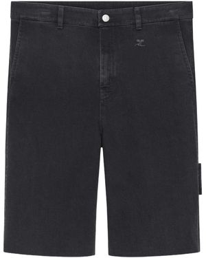 Courreges Hammer Logo-Patch Shorts - Blue