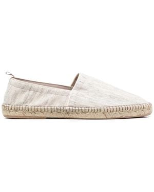 Eleventy Raffia-Sole Slip-On Espadrilles - White