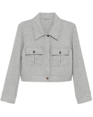 N.Peal Cashmere Cashmere Cropped Jacket - Grey