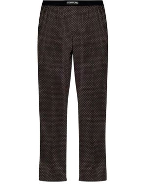 Tom Ford Polka-Dot Pattern Pajama Pants - Gray