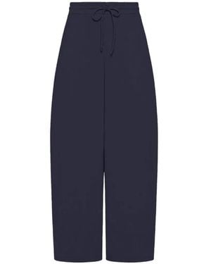 Max Mara Drawstring Wide-Leg Track Pants - Blue
