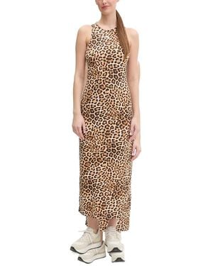 PUMA Leopard-Print Racerback Maxi Dress - Natural