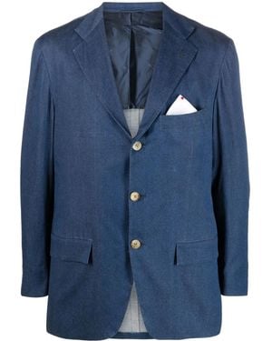 Kiton Single-Breasted Blazer - Blue