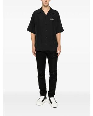 Amiri Logo-Embroidered Short-Sleeve Shirt - Black