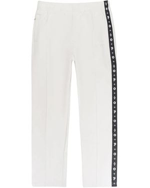 Purple Brand Monogram-Stripe "Cream" Track Trousers - White