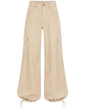 ICON DENIM Pantalones Palazzo Con Cordones - Neutro