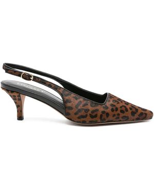 Twinset 70mm slingback leopard pumps - Marrón