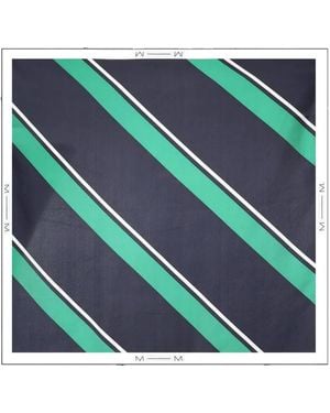 Max Mara Striped Silk Scarf - Blue
