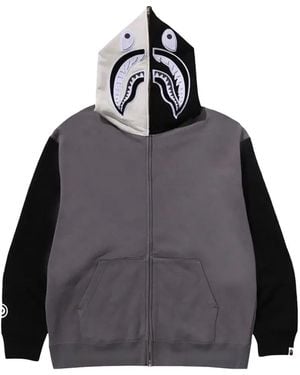 A Bathing Ape Felpa Con Cappuccio E Applicazione Shark - Nero