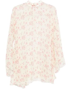 Styland Floral-Print Mini Dress - Natural
